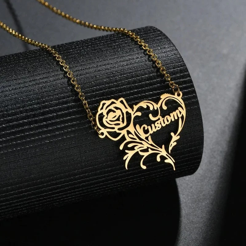 Benutzer definierte Name Rose  – Birth Flower Necklace Bewertung und Preis