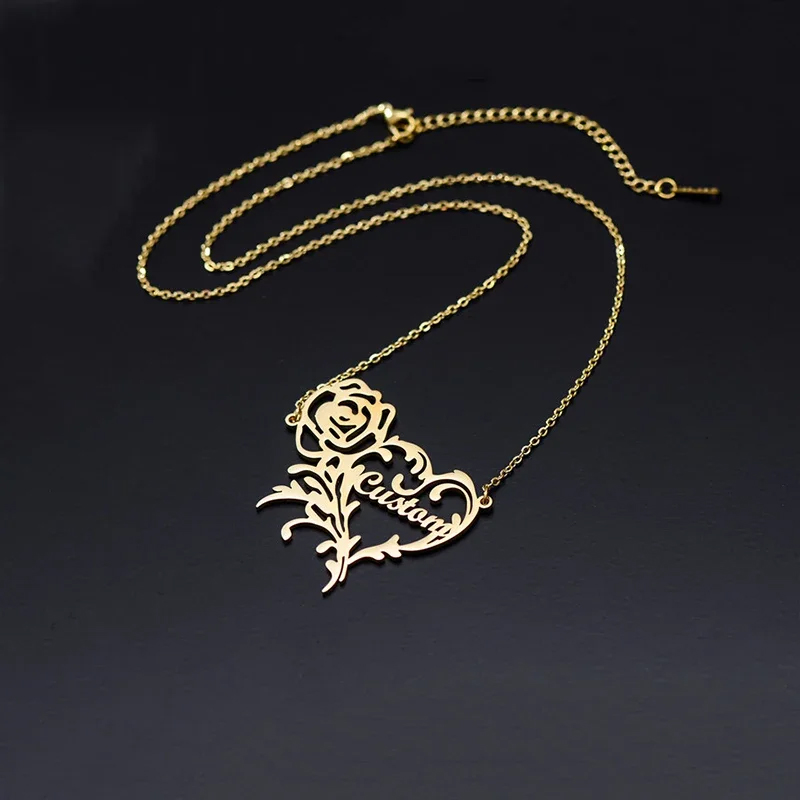Benutzer definierte Name Rose  – Birth Flower Necklace Bewertung und Preis