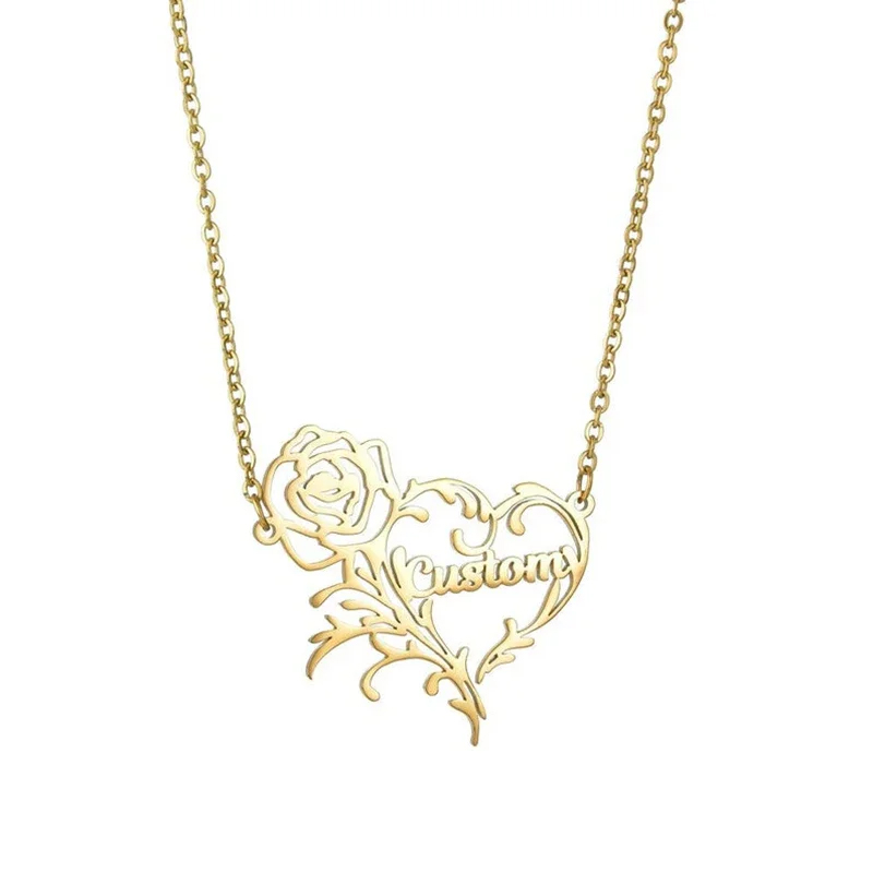 Benutzer definierte Name Rose  – Birth Flower Necklace Bewertung und Preis