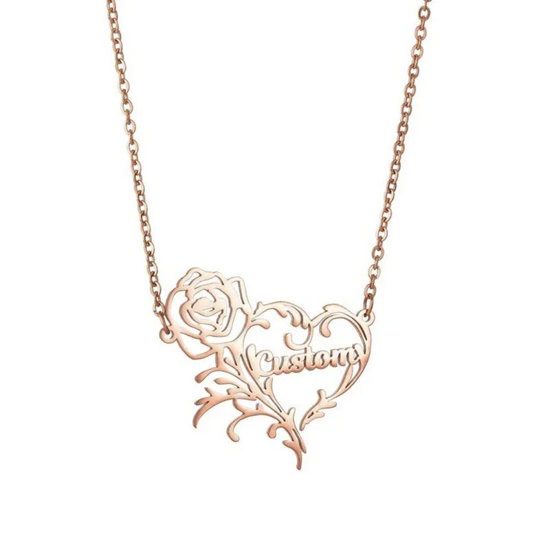 Benutzer definierte Name Rose  – Birth Flower Necklace Bewertung und Preis